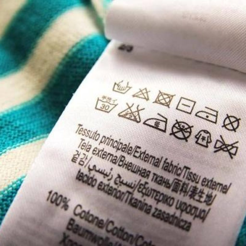 washing label of the clothes
