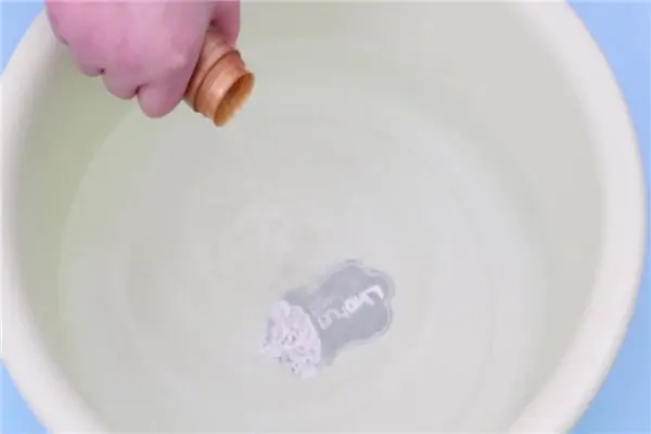 Pour an appropriate amount of white vinegar into the basin